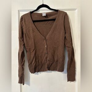 Old Navy V-Neck Cardigan 100% cotton brown M perfect fit